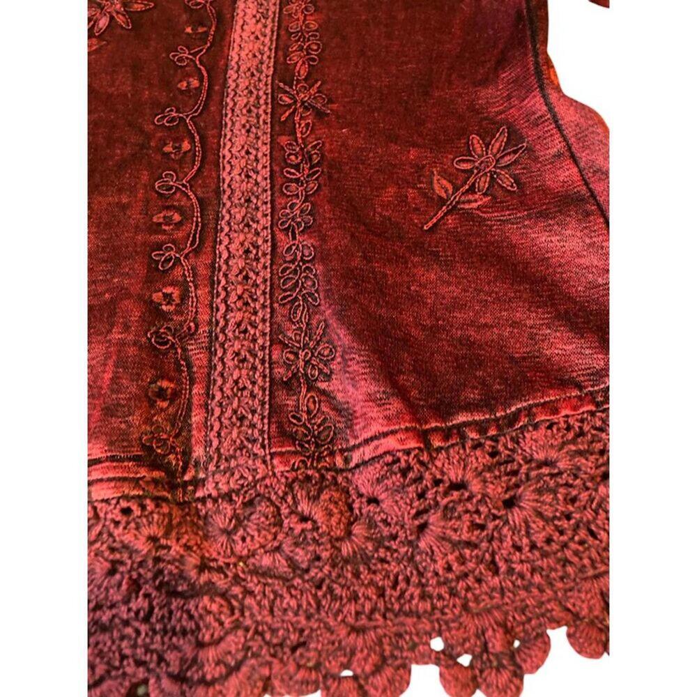 Vintage Flashback Jacket embroidery beads lace mid-weight unlined women's Large - Picture 6 of 12